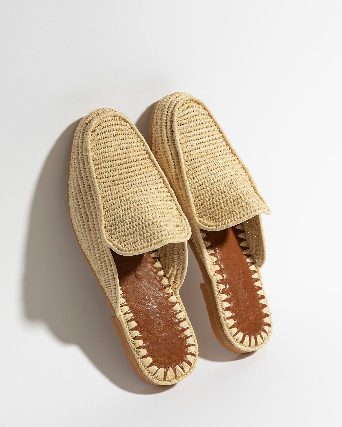mens moroccan raffia loafer slide sandals natural