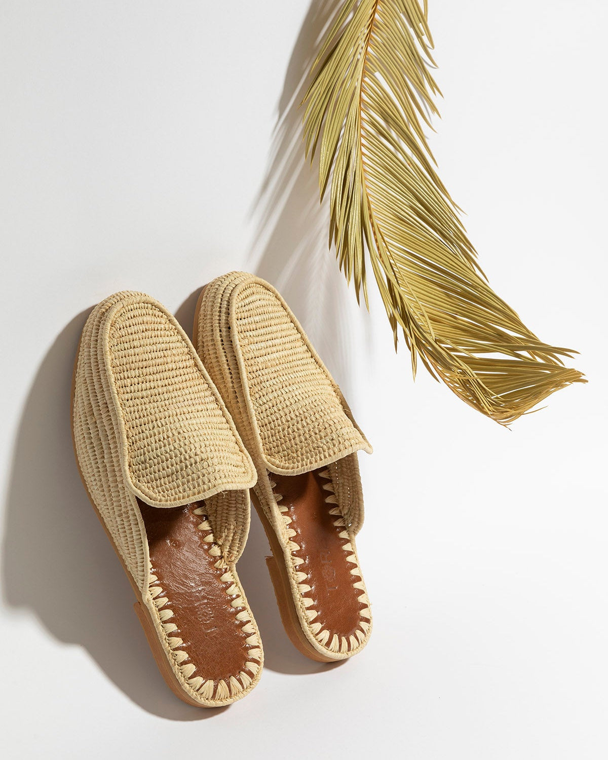 mens moroccan raffia loafer slide sandals natural