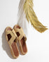 Moroccan open toe raffia slippers