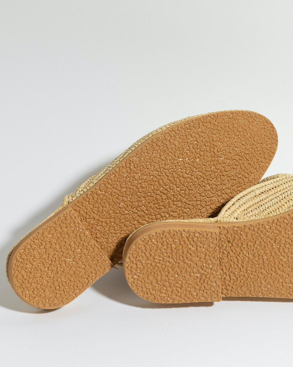 Women's Moroccan Raffia Slide Sandals soles