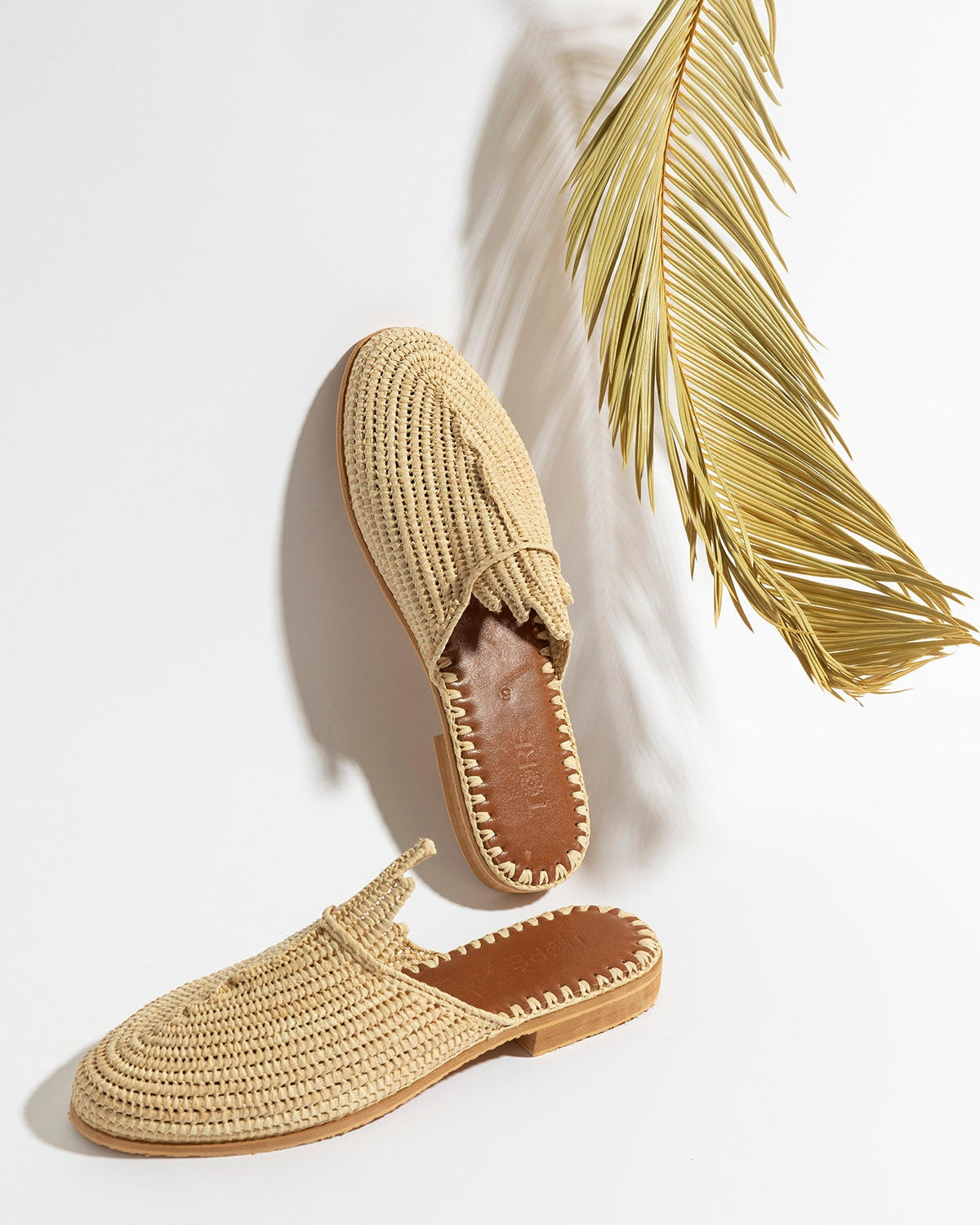 Women's Moroccan Raffia Slide Sandals Front